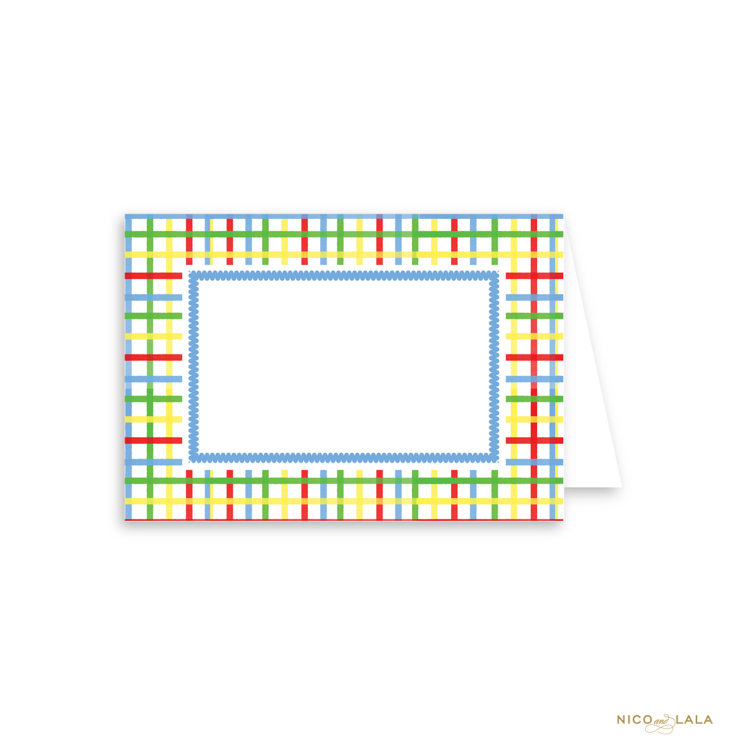 Primary Plaid Birthday Food Cards