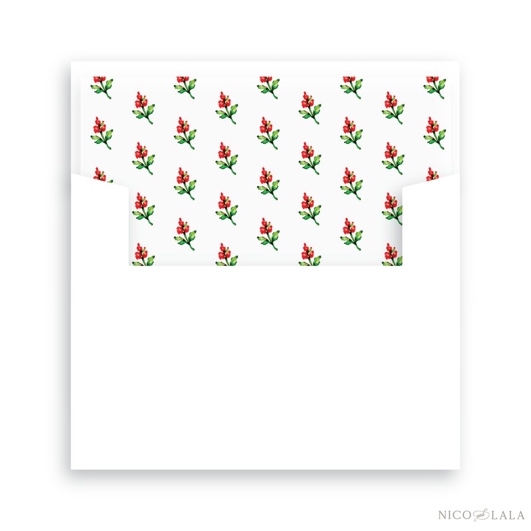 Stockings Christmas Card Lined Envelopes