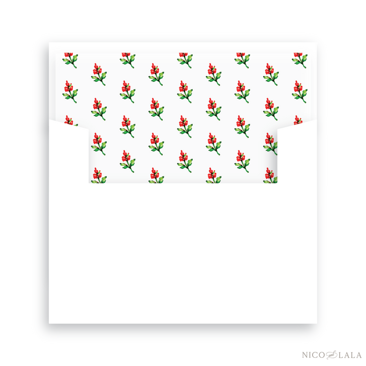 Stockings Christmas Card Lined Envelopes