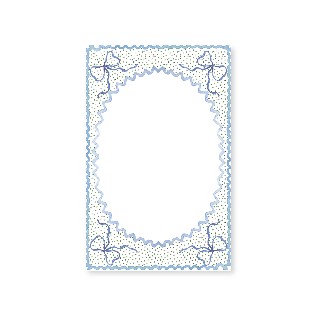 Watercolor Bow Invitations, Blue