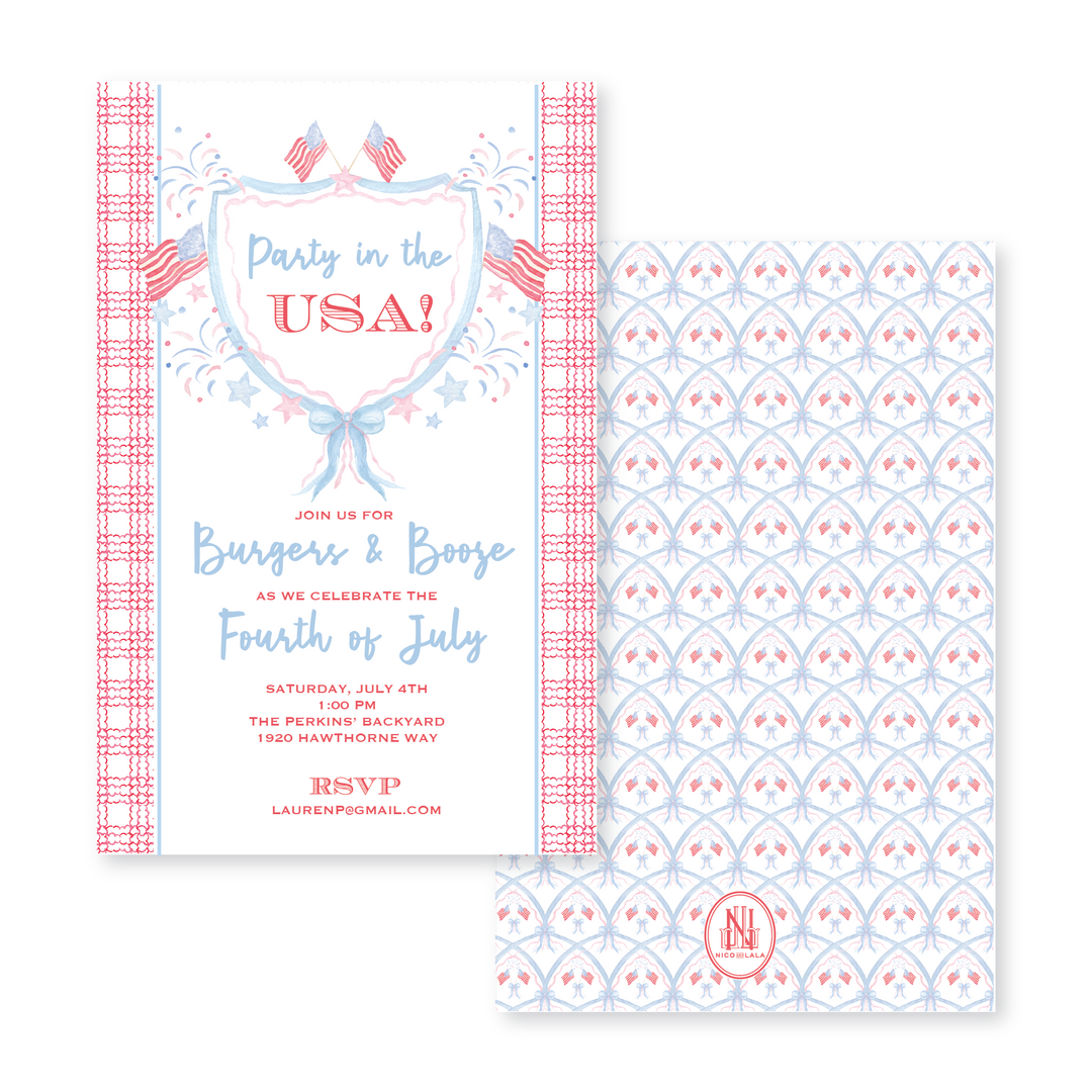 Patriotic Watercolor Invitations