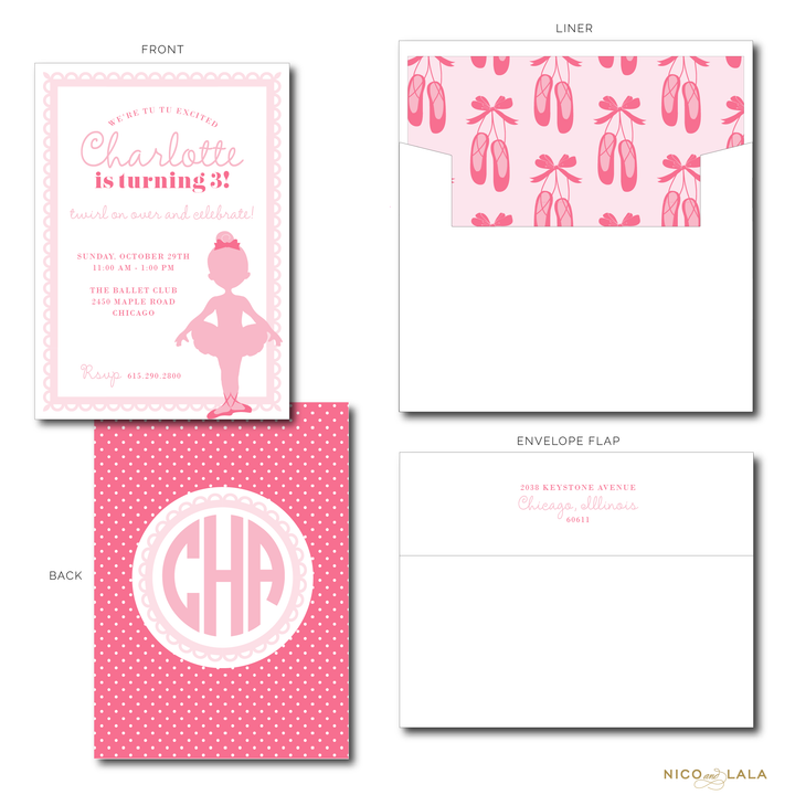 Ballerina Birthday Invitations