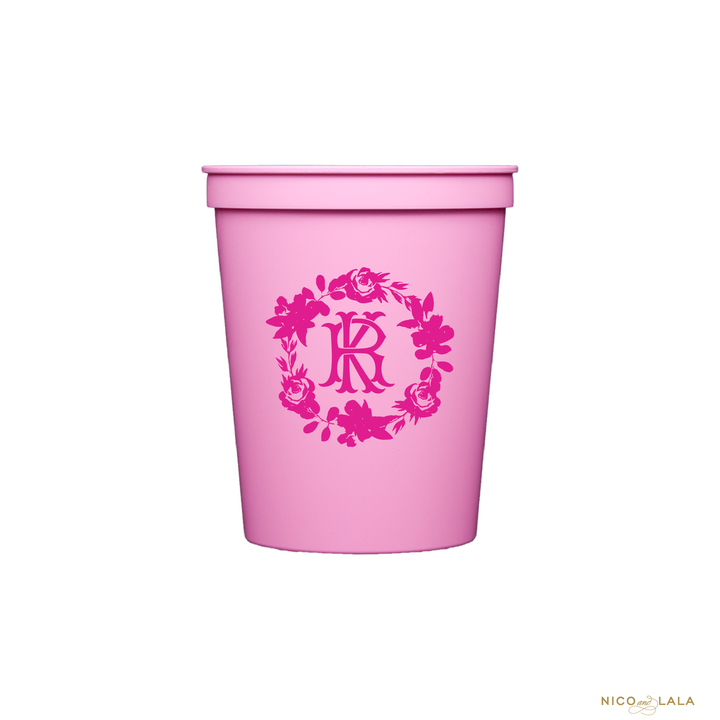 Bright Floral Wreath Stadium Cups