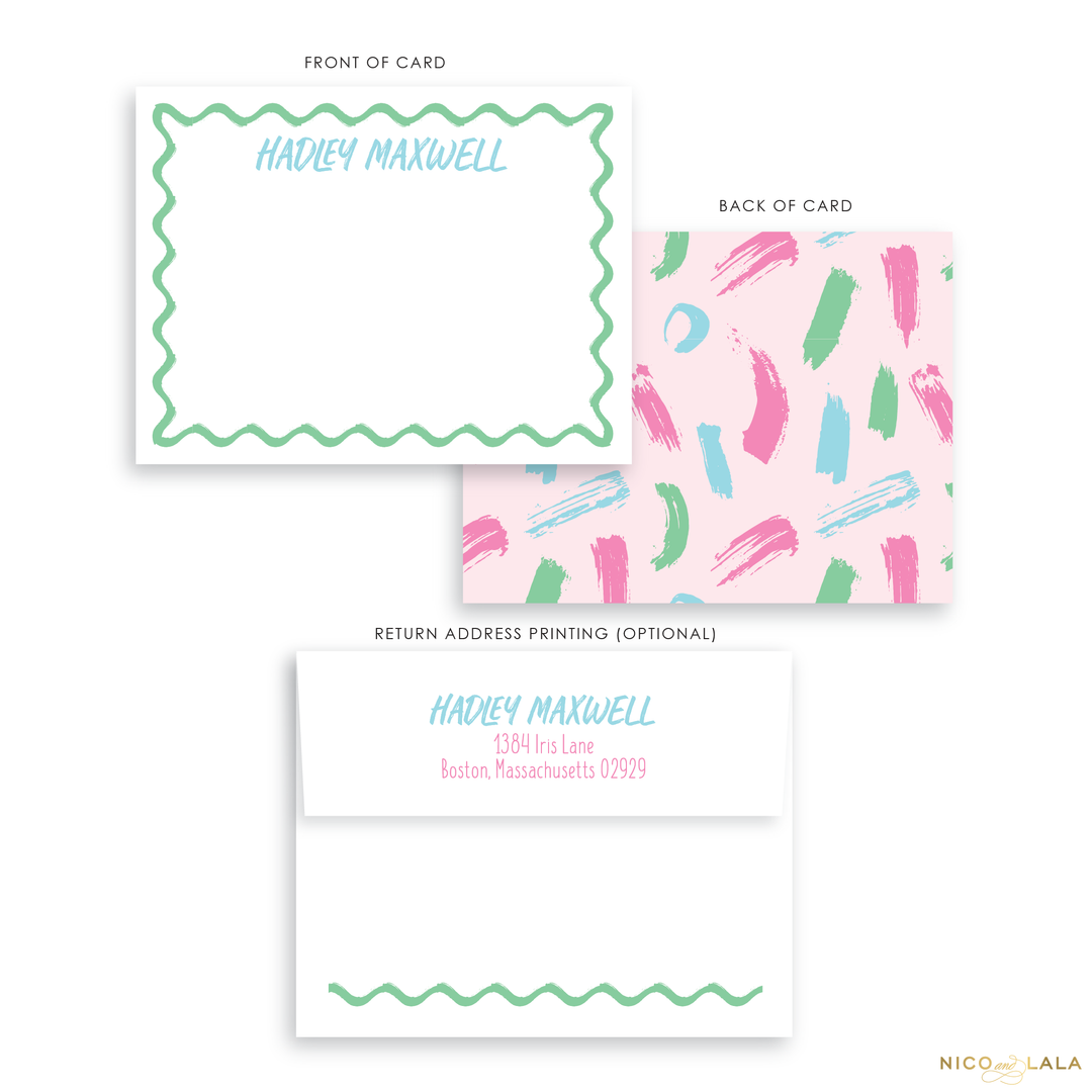 Pink Brush Stroke Stationery