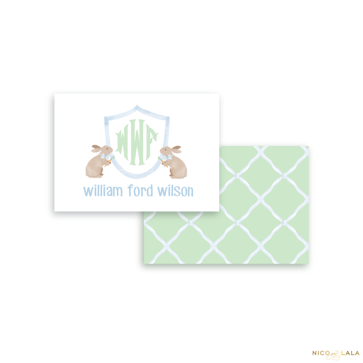Bunny Calling Cards, Blue