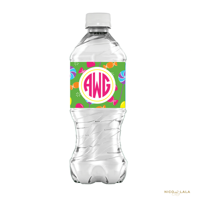 Candy Land Birthday Water Bottle Labels