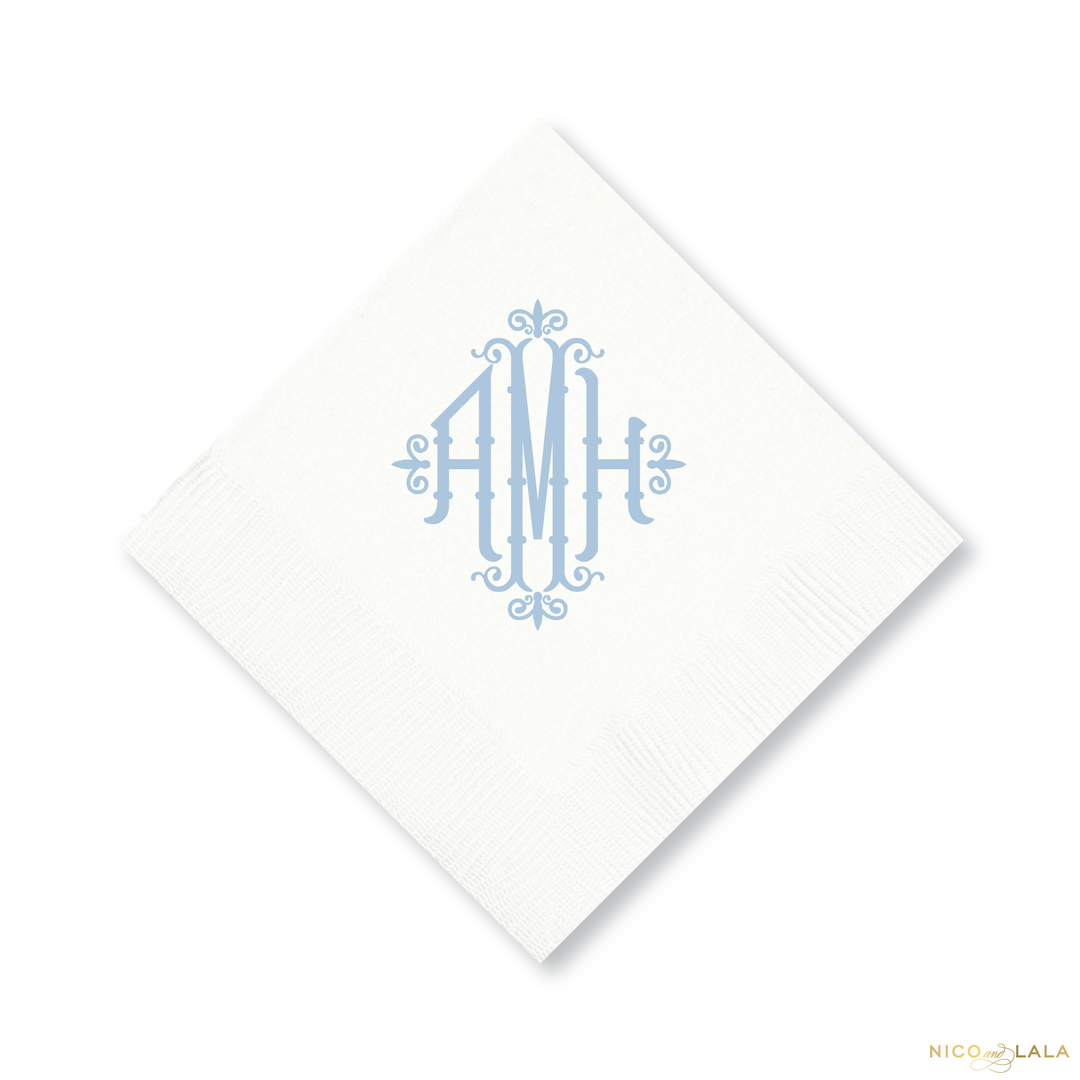 Charleston Monogram Cocktail Napkins