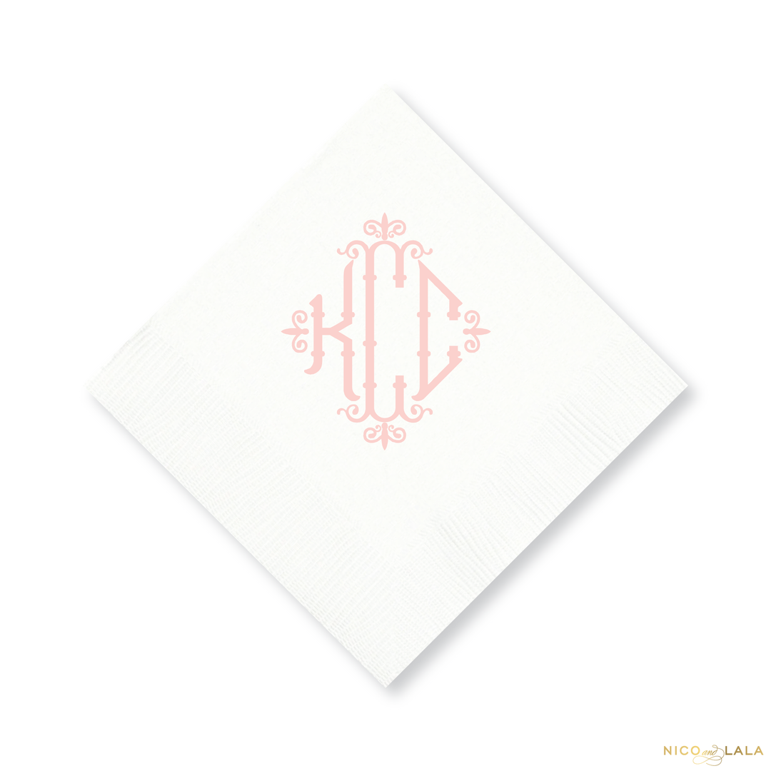 Charleston Monogram Cocktail Napkins