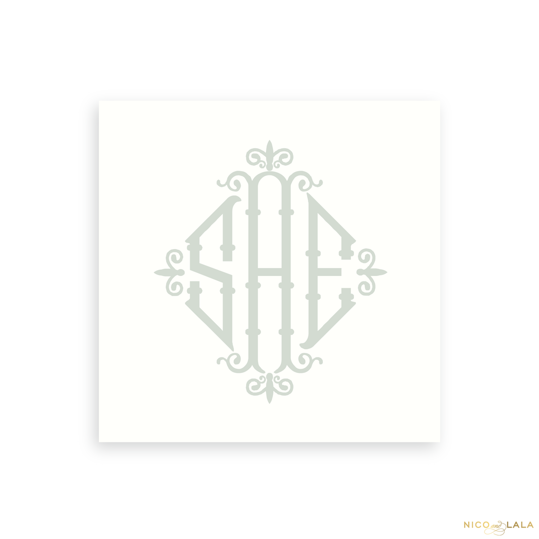 Charleston Monogram Notepad, 8 x 8