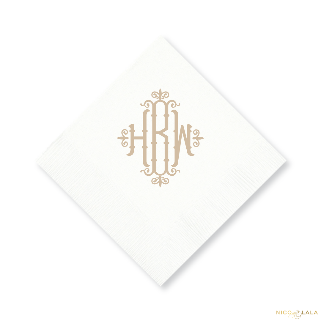 Charleston Monogram Cocktail Napkins