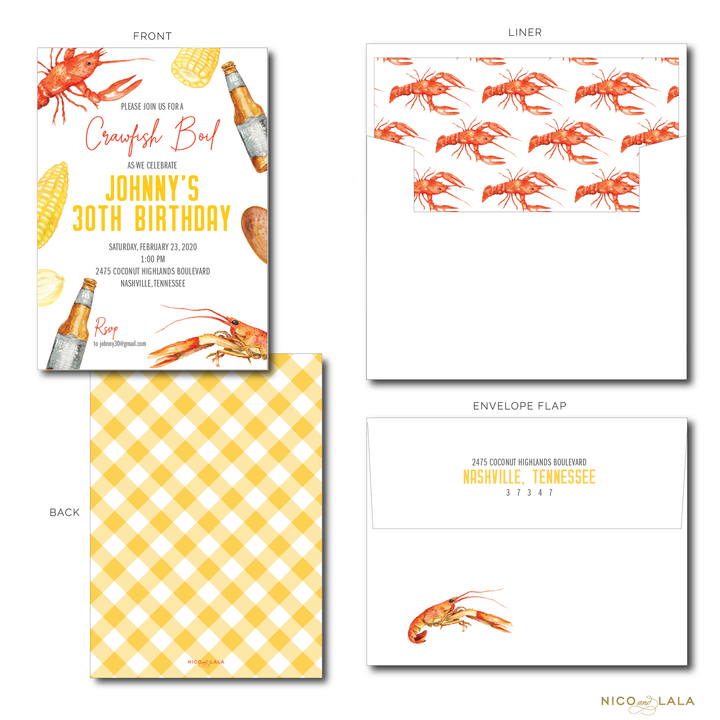 Crawfish Boil Invitations