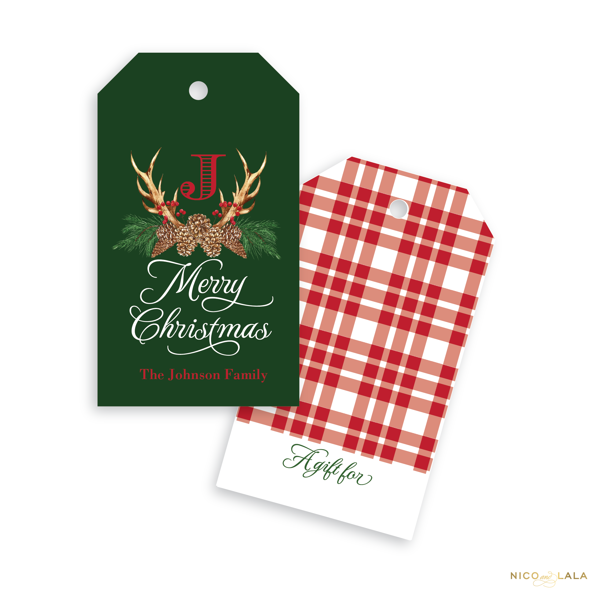 Festive Antlers Christmas Gift Tags