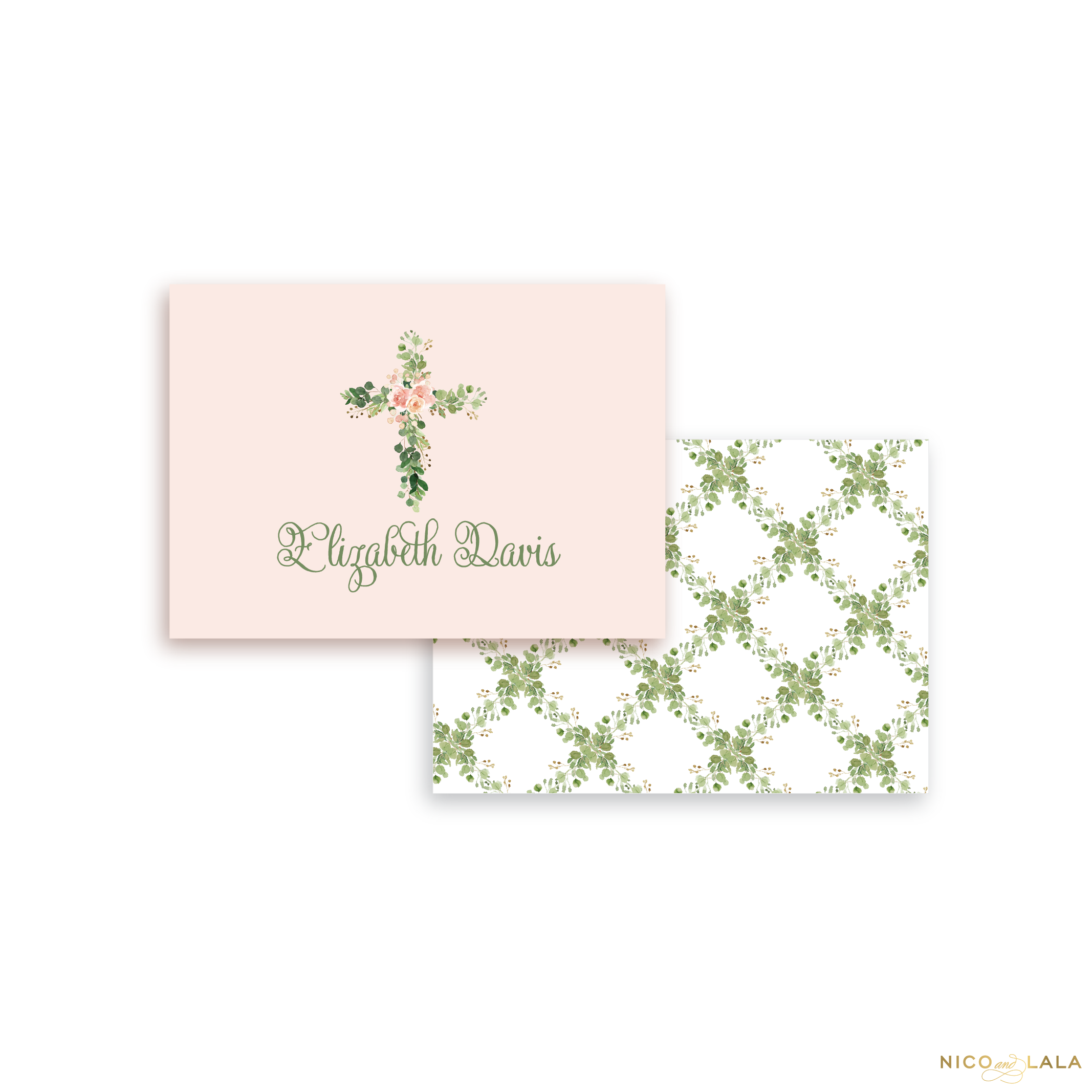 Floral Cross Calling Cards