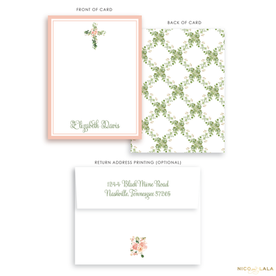 Floral Cross Stationery