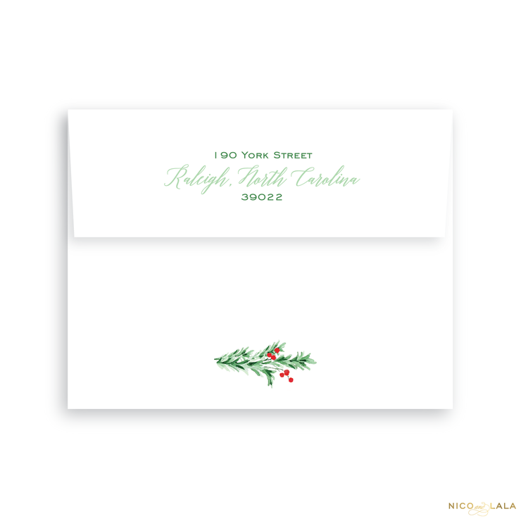 Garland Christmas Card Return Address Printing