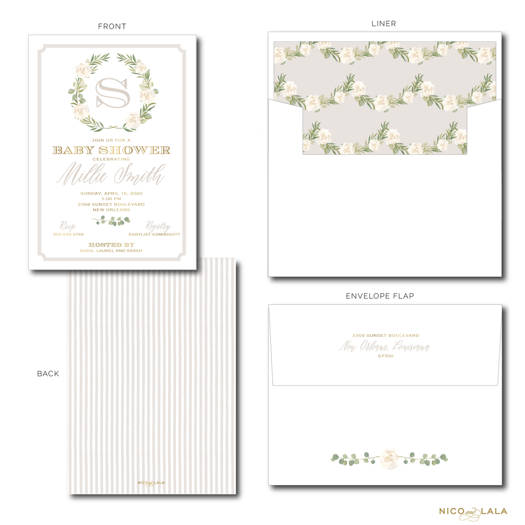 GARLAND AND SEERSUCKER INVITATIONS