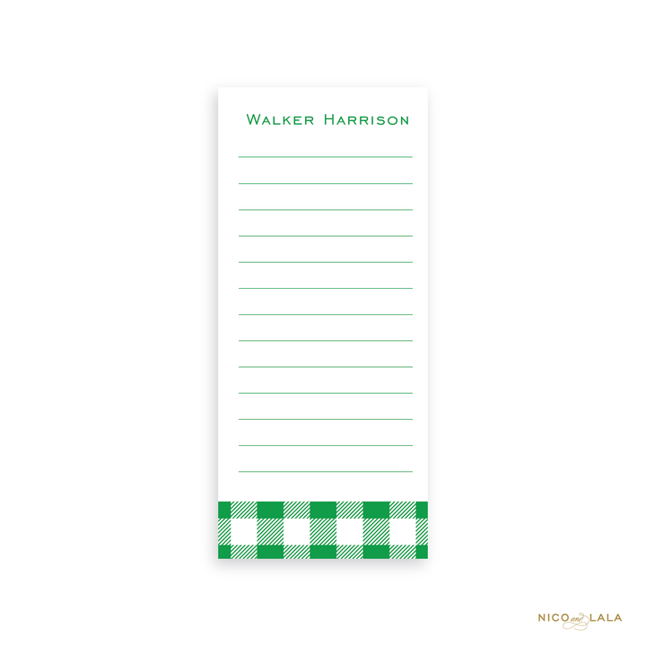 Gingham Skinny Notepad