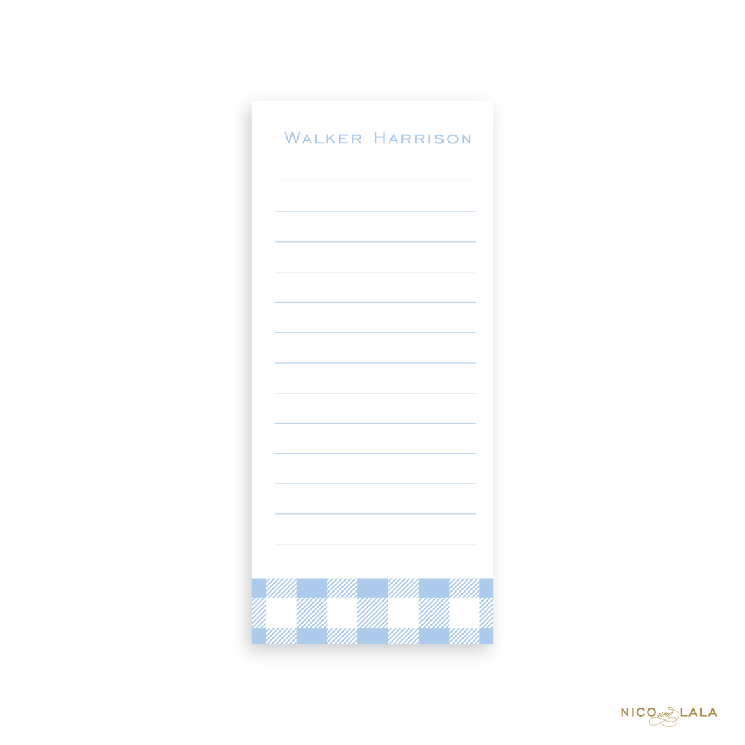 Gingham Skinny Notepad