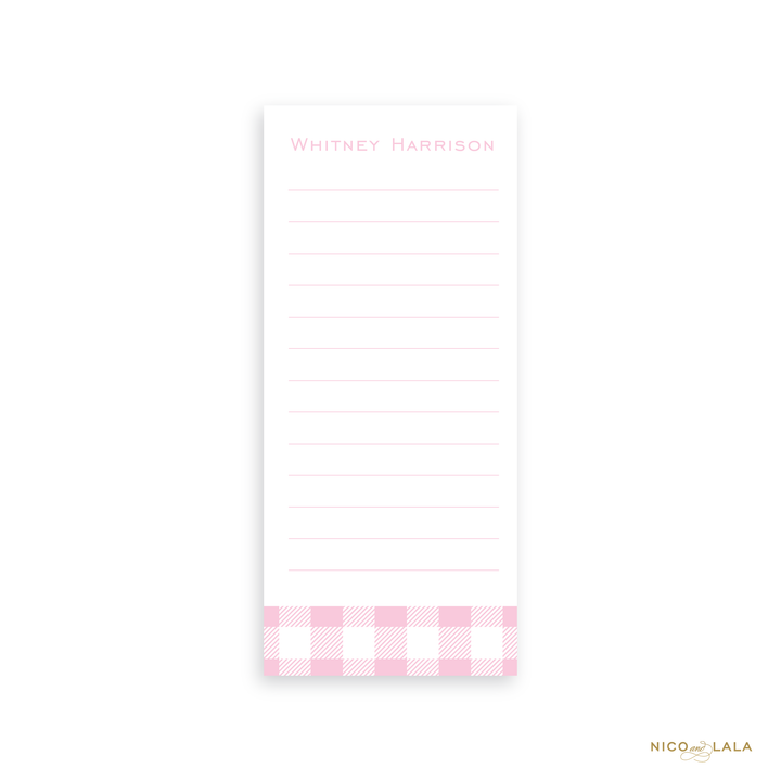 Gingham Skinny Notepad