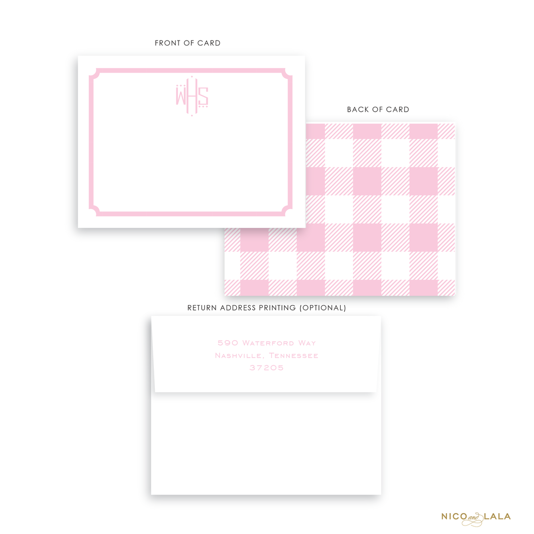 Gingham Stationery