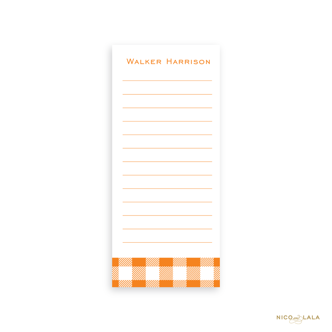 Gingham Skinny Notepad