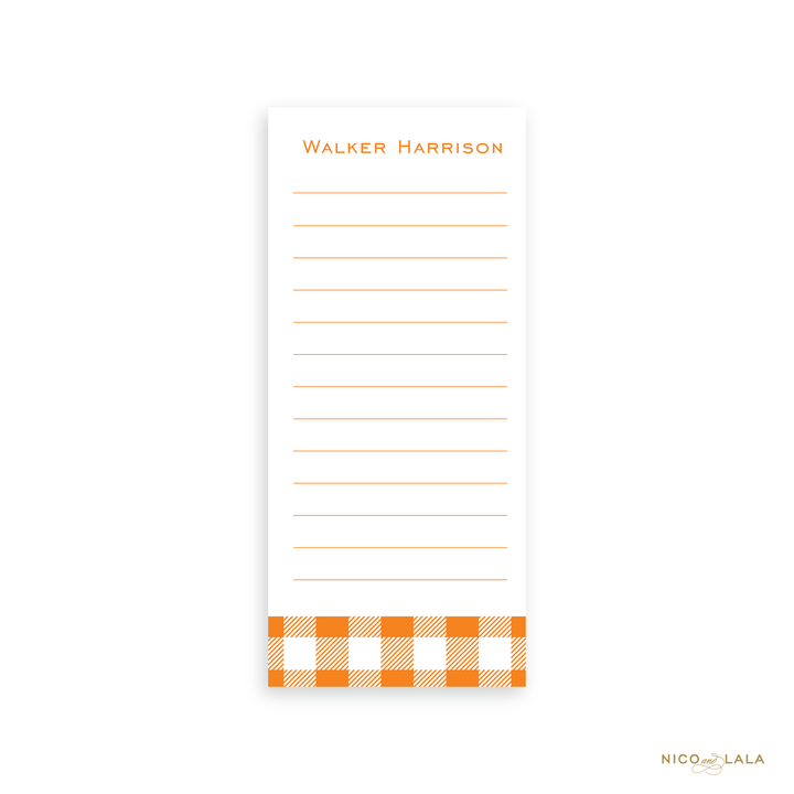 Gingham Skinny Notepad