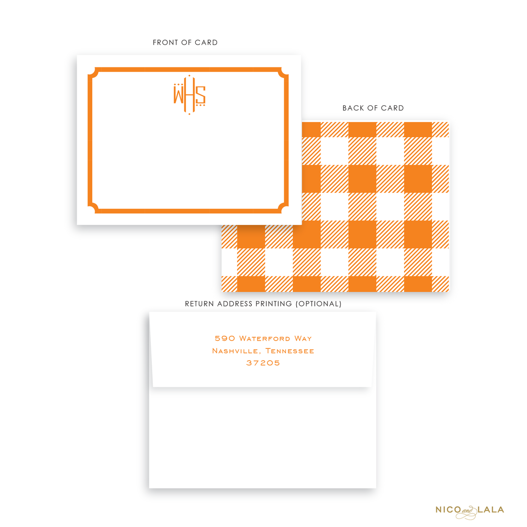 Gingham Stationery