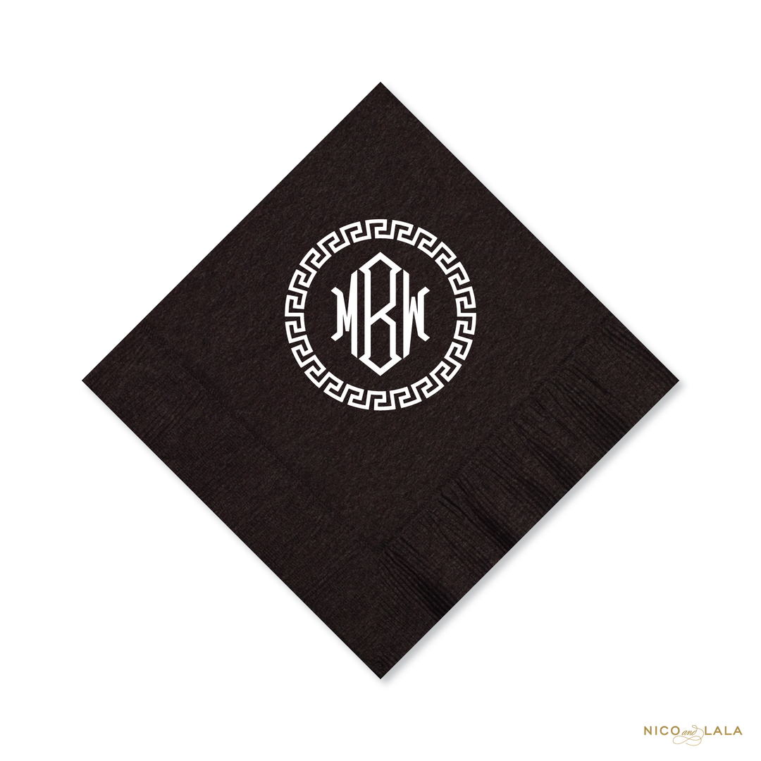 Greek Key Monogram Napkins