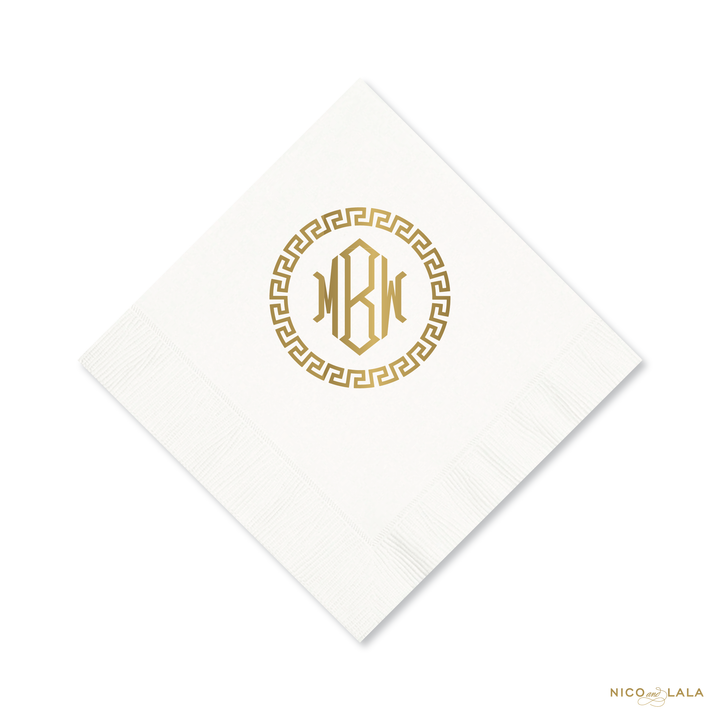 Greek Key Monogram Napkins