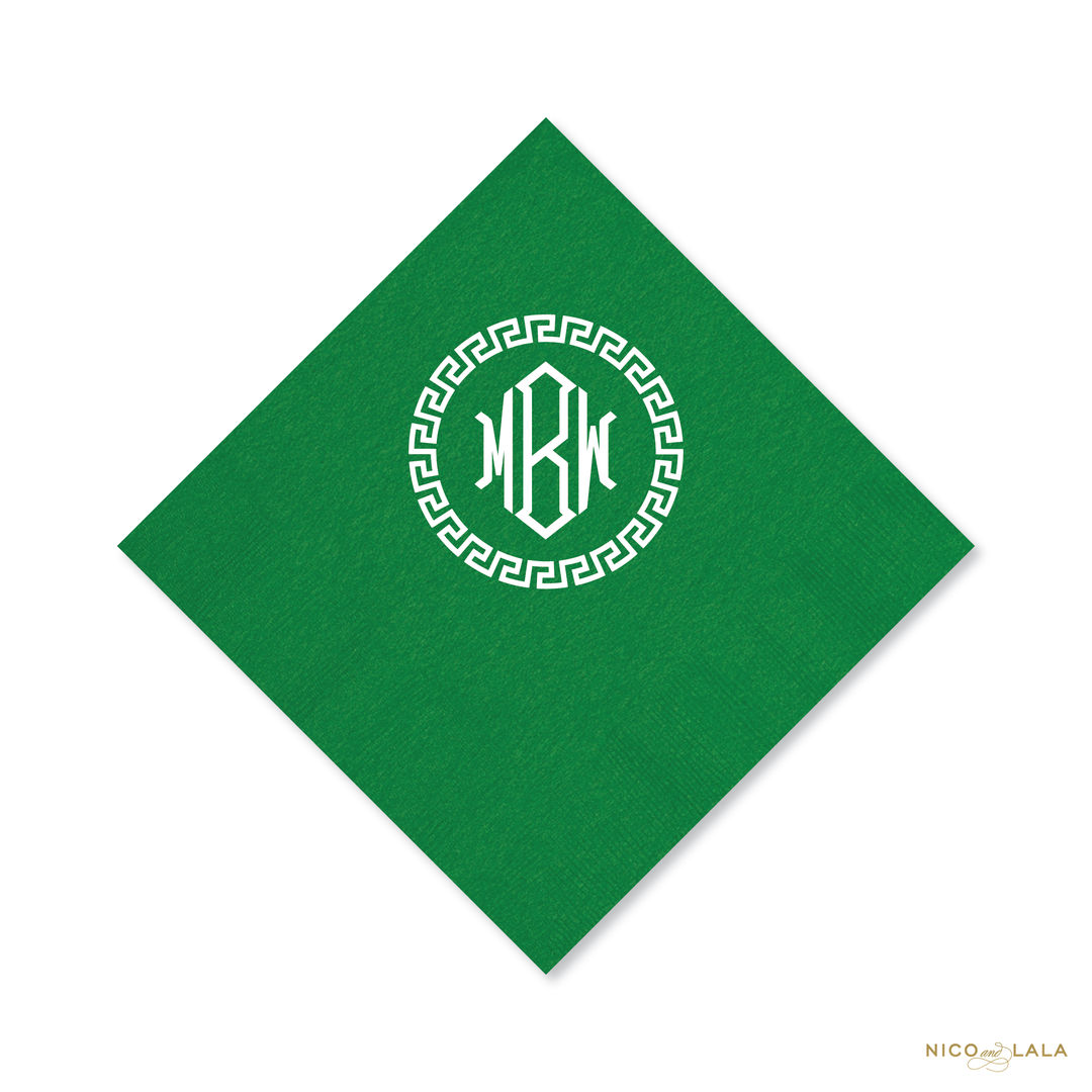 Greek Key Monogram Napkins