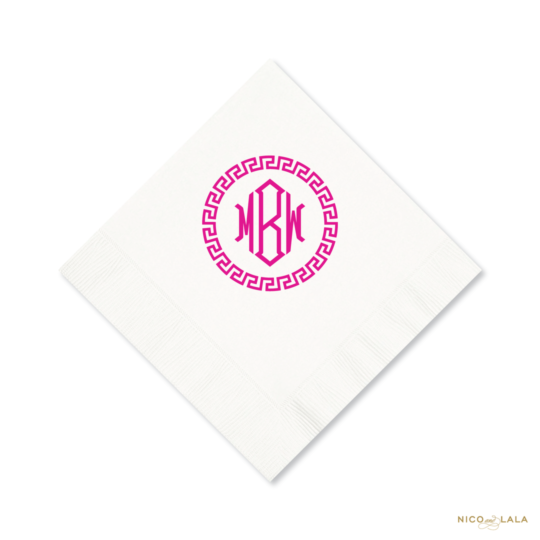 Greek Key Monogram Napkins