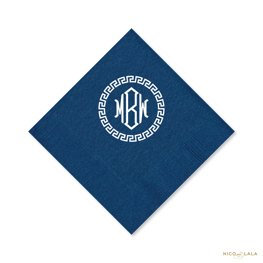 Greek Key Monogram Napkins