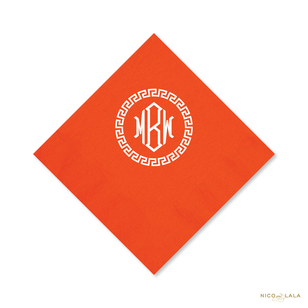 Greek Key Monogram Napkins