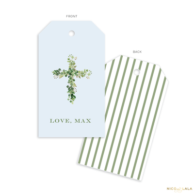 Greenery Cross Gift Tags