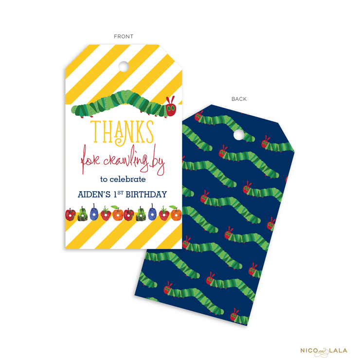 Hungry Caterpillar Birthday Favor Tags