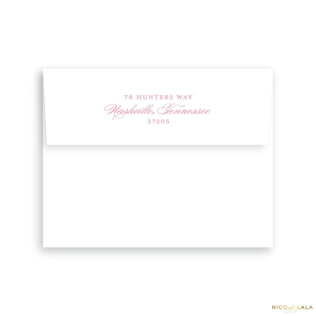 Hunting Toile Birth Announcement Return Address Printing