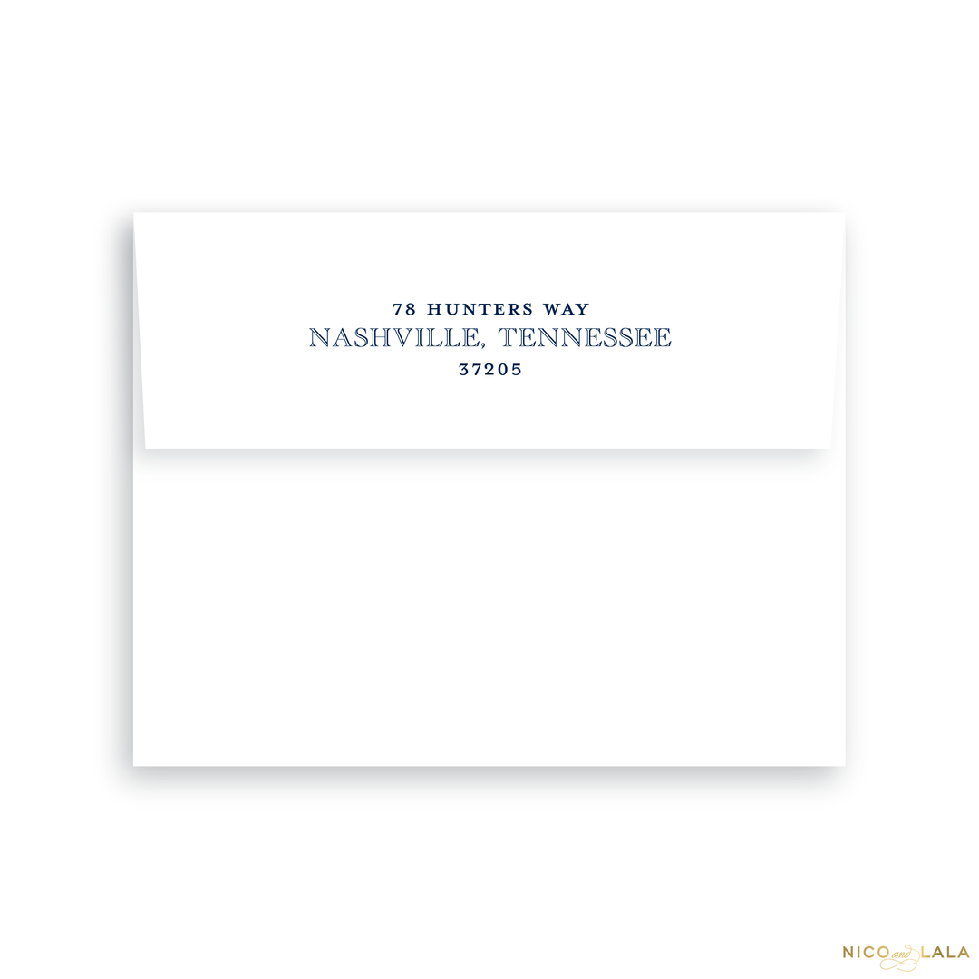 Hunting Toile Birth Announcement Return Address Printing