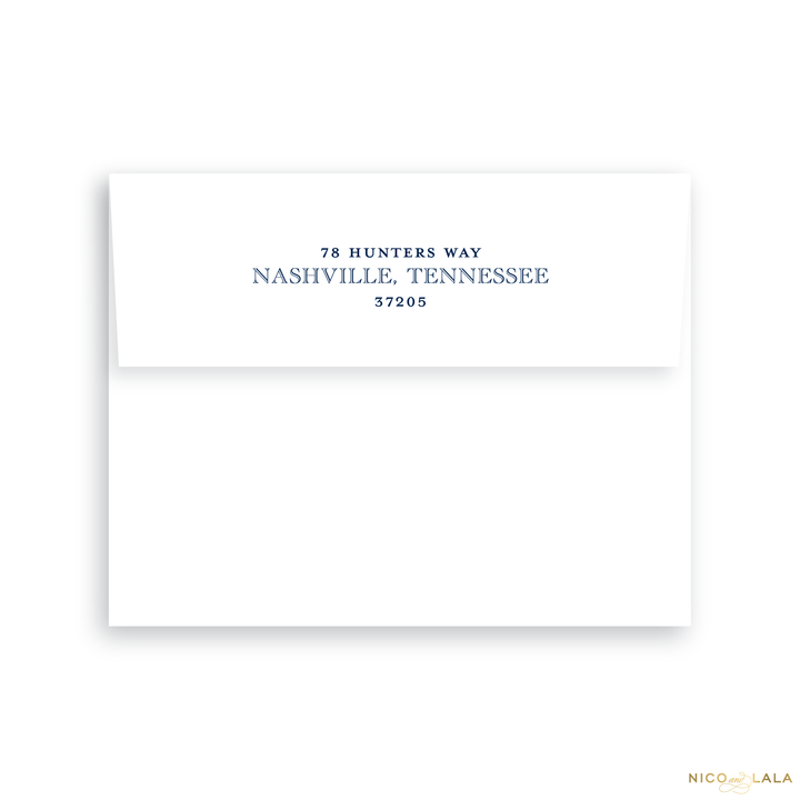 Hunting Toile Birth Announcement Return Address Printing