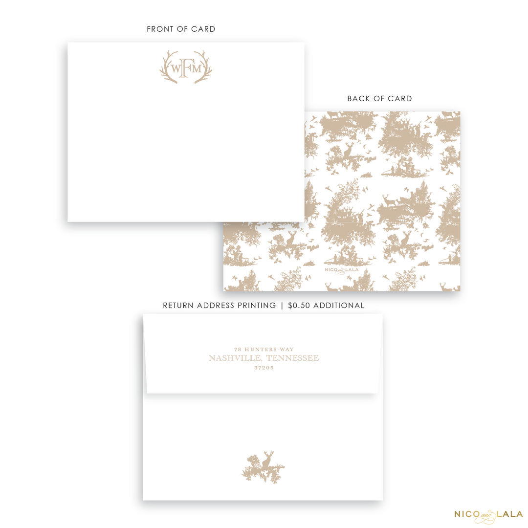 Hunting Toile Stationery