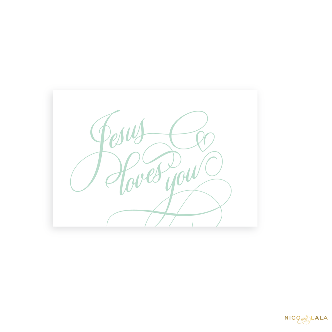 Jesus Loves You Art Print, Green