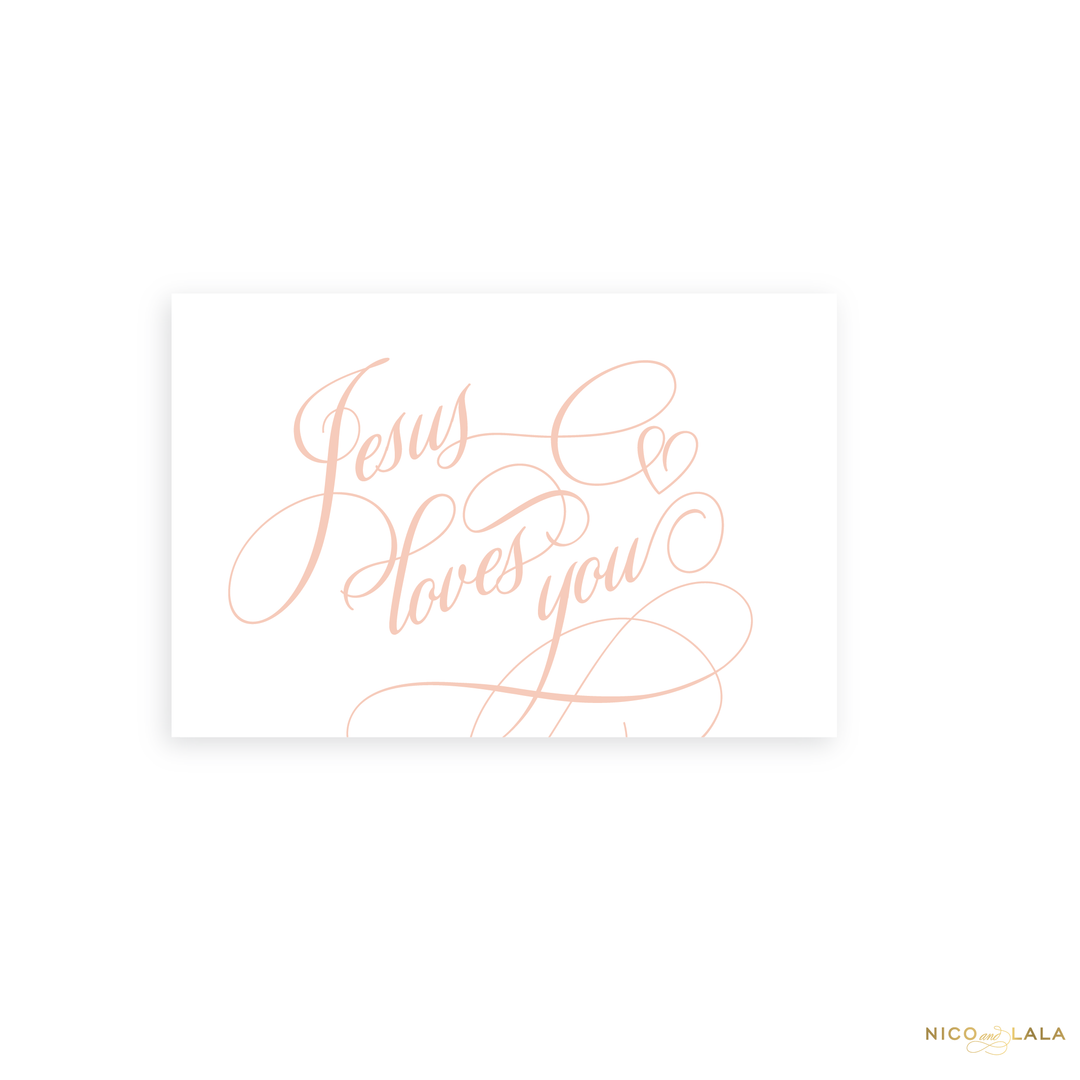 Jesus Loves You Art Print, Pink