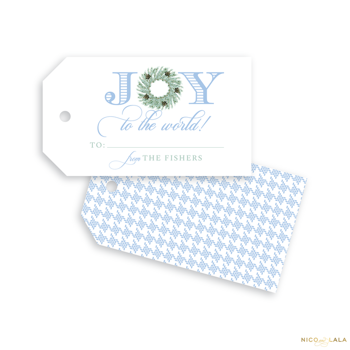 Joy Wreath Christmas Gift Tags