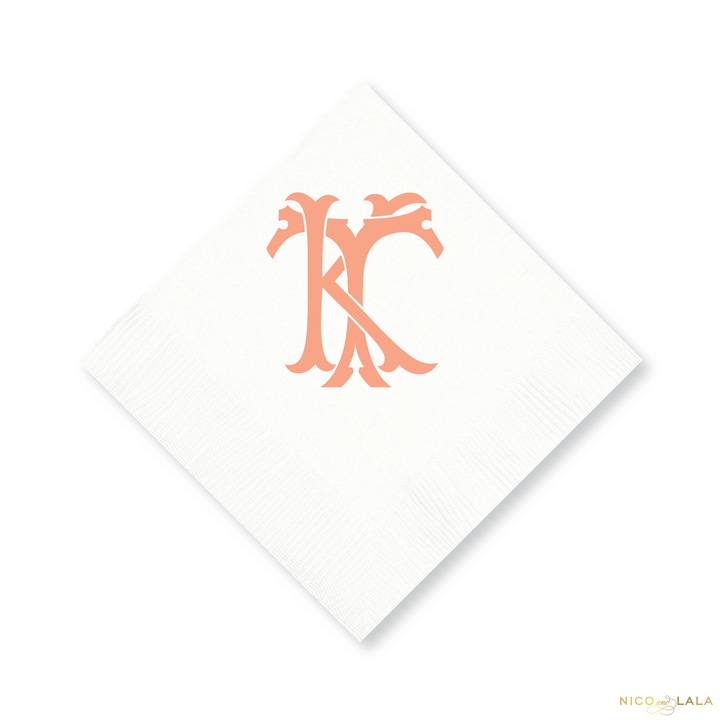 Magnolia Monogram Cocktail Napkins