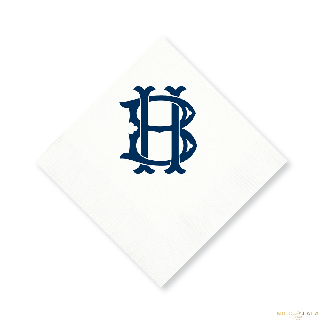 Magnolia Monogram Cocktail Napkins