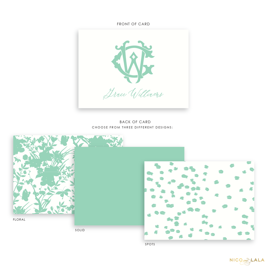 Magnolia Monogram Calling Cards