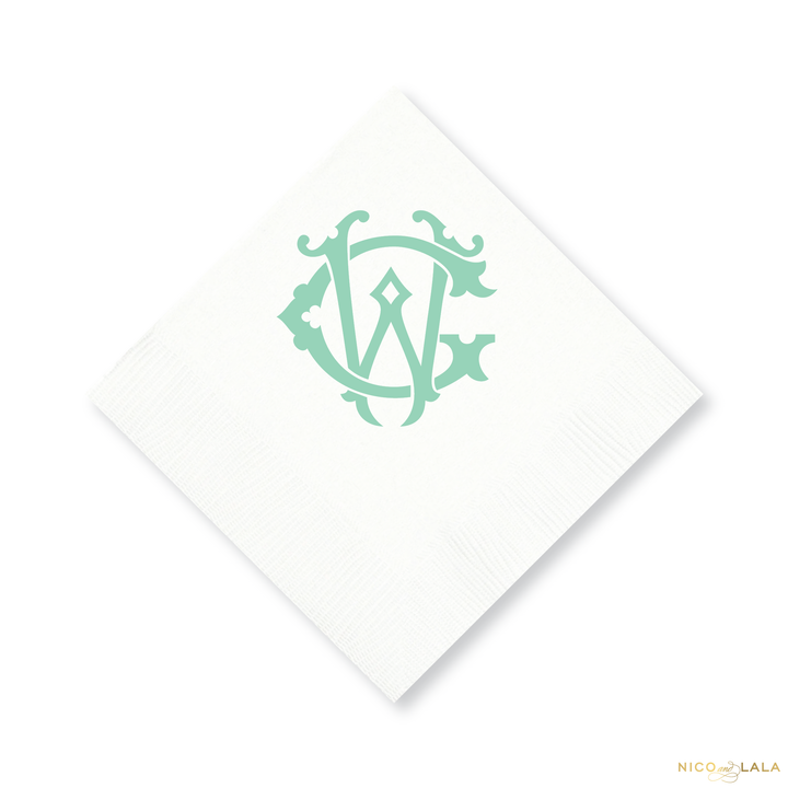 Magnolia Monogram Cocktail Napkins