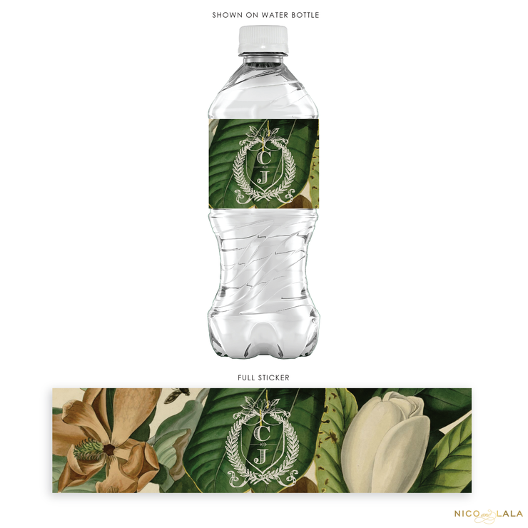 Magnolia Water Bottle Labels