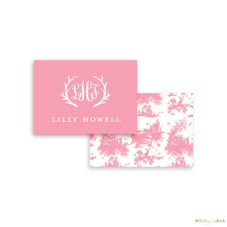 Hunting Toile Calling Cards