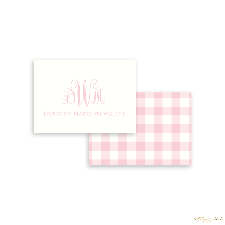 Sweet Gingham Calling Cards