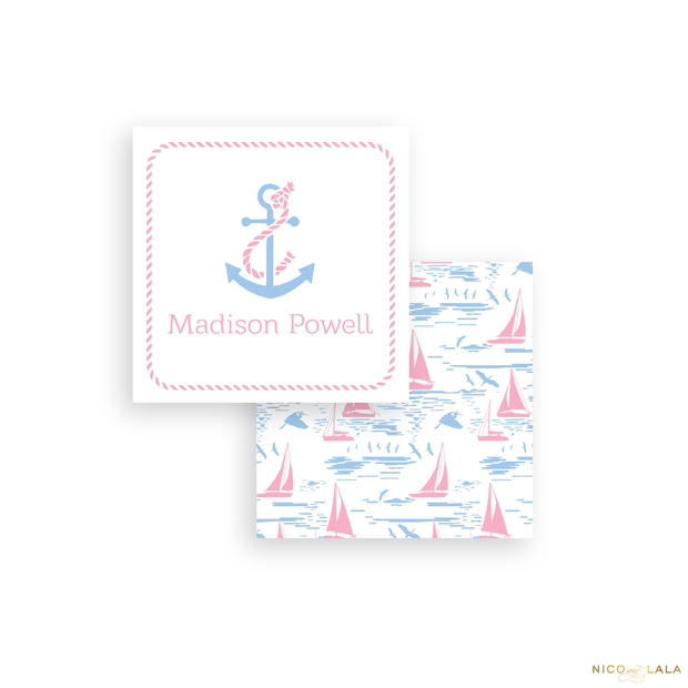Pink Sailboat Calling Cards